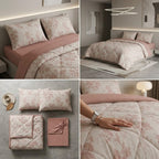 Super Soft 4 Pcs Premium Ribbed Cotton Comforter Set - King Size Product Code :- 55B195RKEH