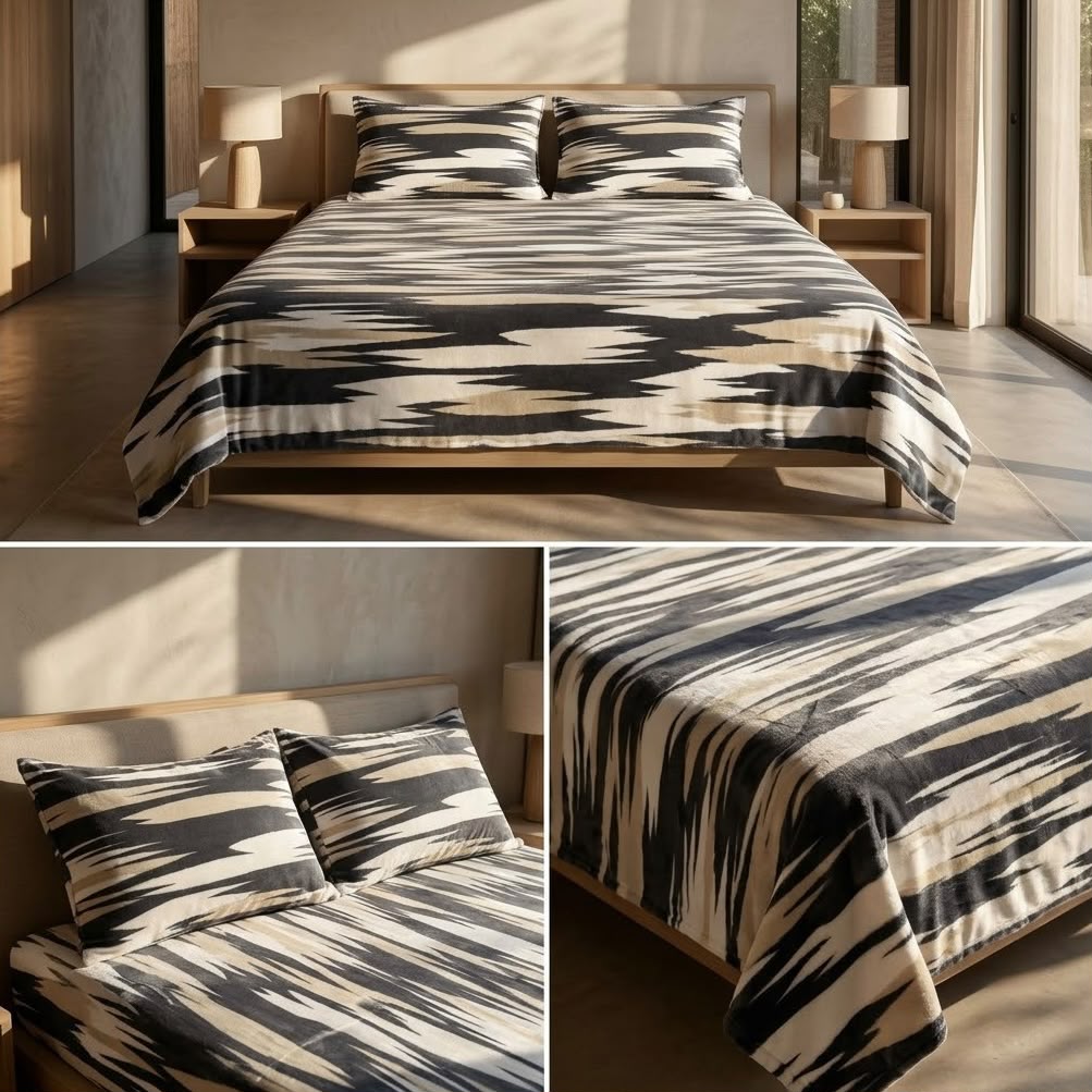 Plush Winter Bedsheet Set – Ultra Soft & Cozy King Size (3 Pcs)
