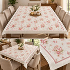 Royal Floral Linen Table Cover – 8 Seater | 60 × 108 Inches