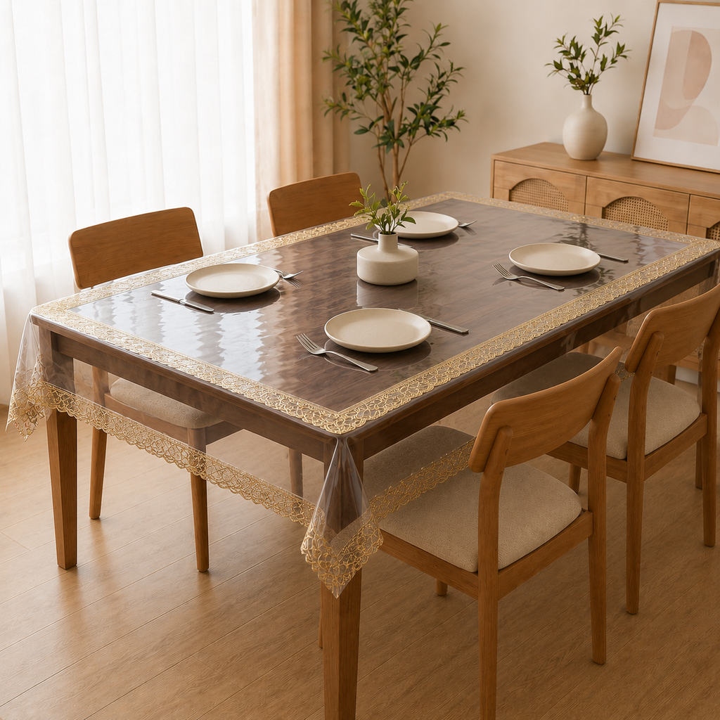 Transparent Dining Table Cover – 60 × 80 Inches