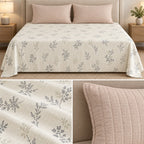 Floral Printed King Size Bedsheet with 2 Quilted Pillow Covers (108 x 108 Inches) Product Code:- 55B99RKEH (Copy)