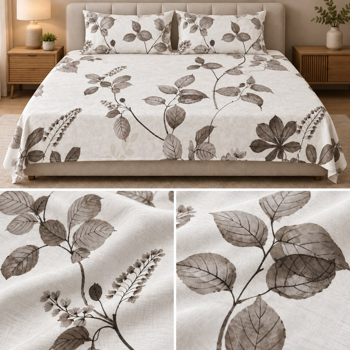 Signature Elegance Luxury Designer Printed Bedsheet Set – Super Jumbo King Size 122 x 122 Inch