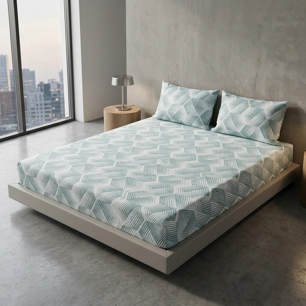 Classical Design Elastic/Fitted Bedsheets Pure Mulmul Cotton 108 BY 108 Inch Product Code :- 55B135RKEH