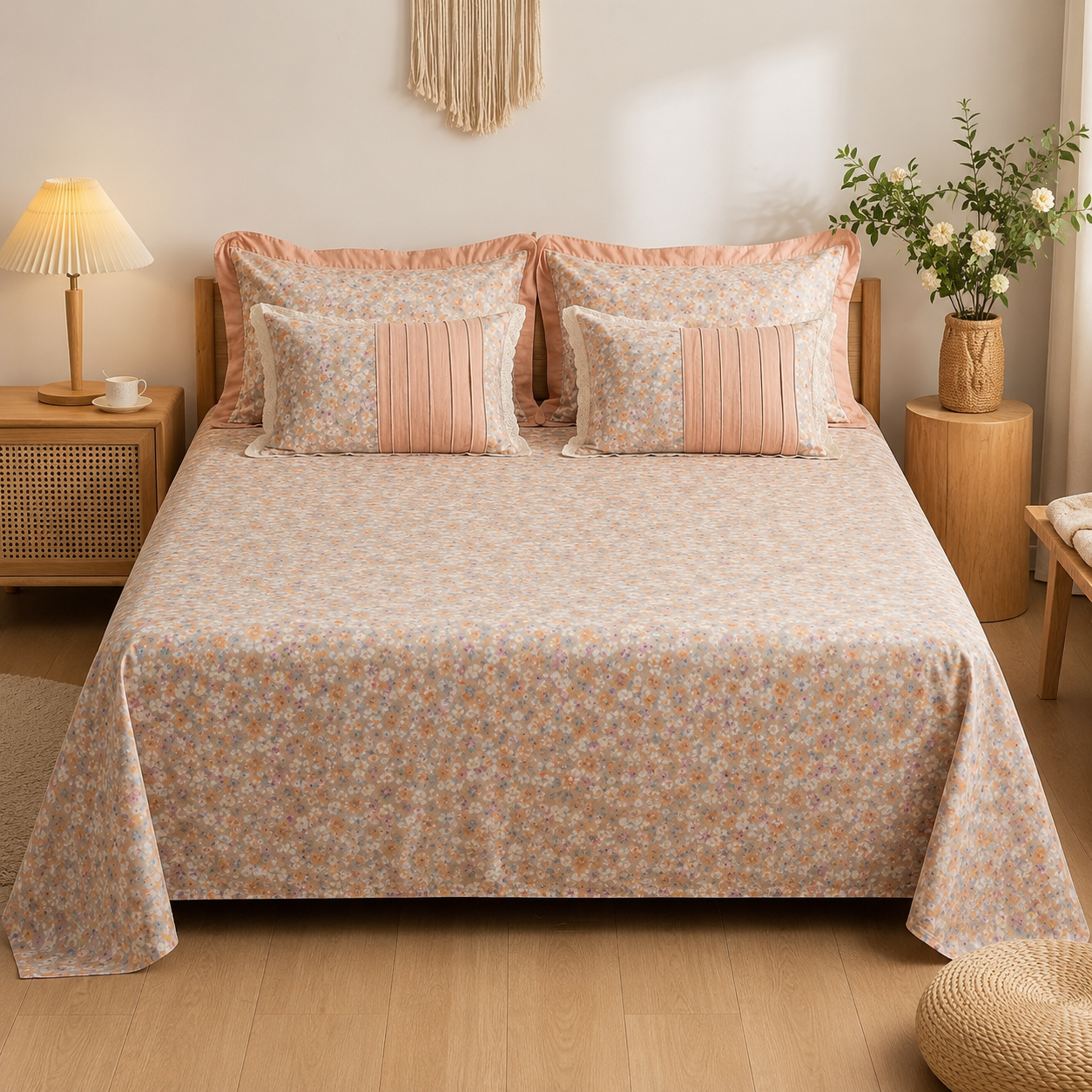 Premium Summer Bedsheet Set – 5 Piece Cotton Collection Product Code :- 55B175RKEH
