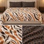 Wild Safari Luxury Animal Print Thick Cotton Bedsheet Set – King Size 3 Pcs