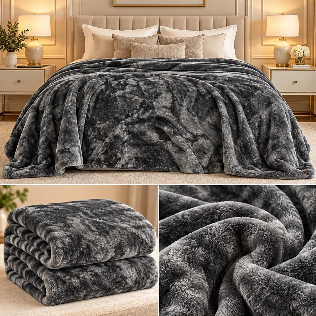 Luxe Solid Velvet Winter Blanket – Ultra-Soft Plush Warm Blanket for Double Bed