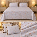 English Floral Lace Bedsheet Set – King Size 3 Pcs | Product Code :- 55B128RKEH