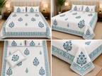 600 TC Percale Cotton Lily Design King Size Bedsheet – 108 × 108