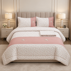 Royal Elegance 4-Piece English Lace Comforter Set – King Size Luxury Bedding Product Code :- 55B299RKEH