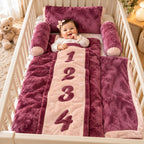 Kids Cozy 5 Pcs Blanket & Bedcover Set – Soft Printed Bedding Set with 2 Round Cushions & 1 Pillow