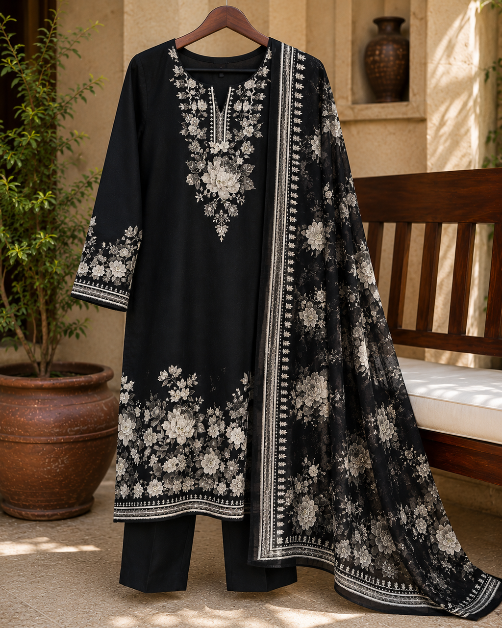 Zarqa 3-Piece Stitched Suit 🌻