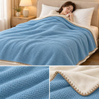 Premium Japanese Dual-Layer Waffle Texture Blanket – Single Bed
