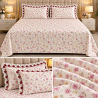 English Floral Lace Bedsheet Set – King Size 3 Pcs | Product Code :- 55B128RKEH