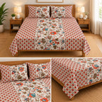 Jumbo Calcutta Phulkari Designs King Size Bedsheet Set (120 x 120 Inches) Product Code :- 55B145RKEH