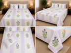 600 TC Percale Cotton Lily Design King Size Bedsheet – 108 × 108