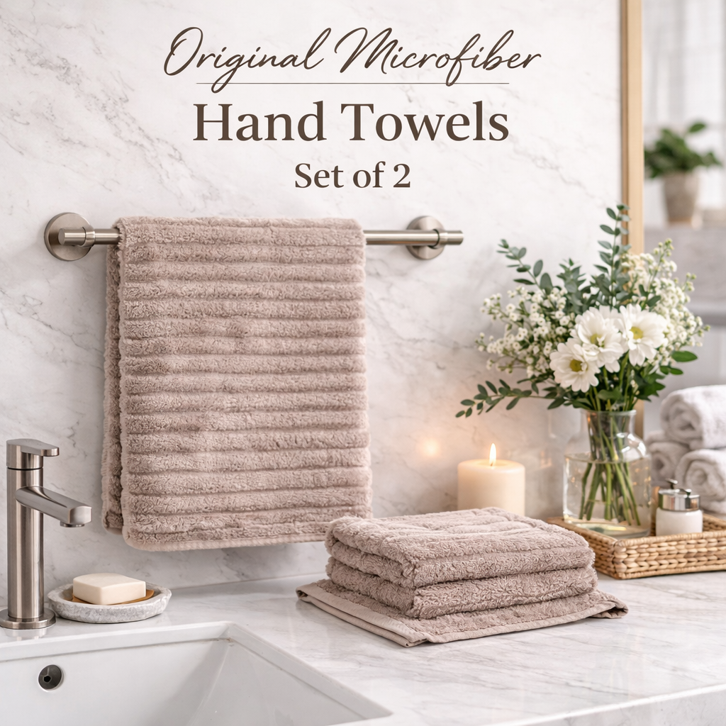 Premium Microfiber Hand Towels – Set of 2 (40 x 60 cm)