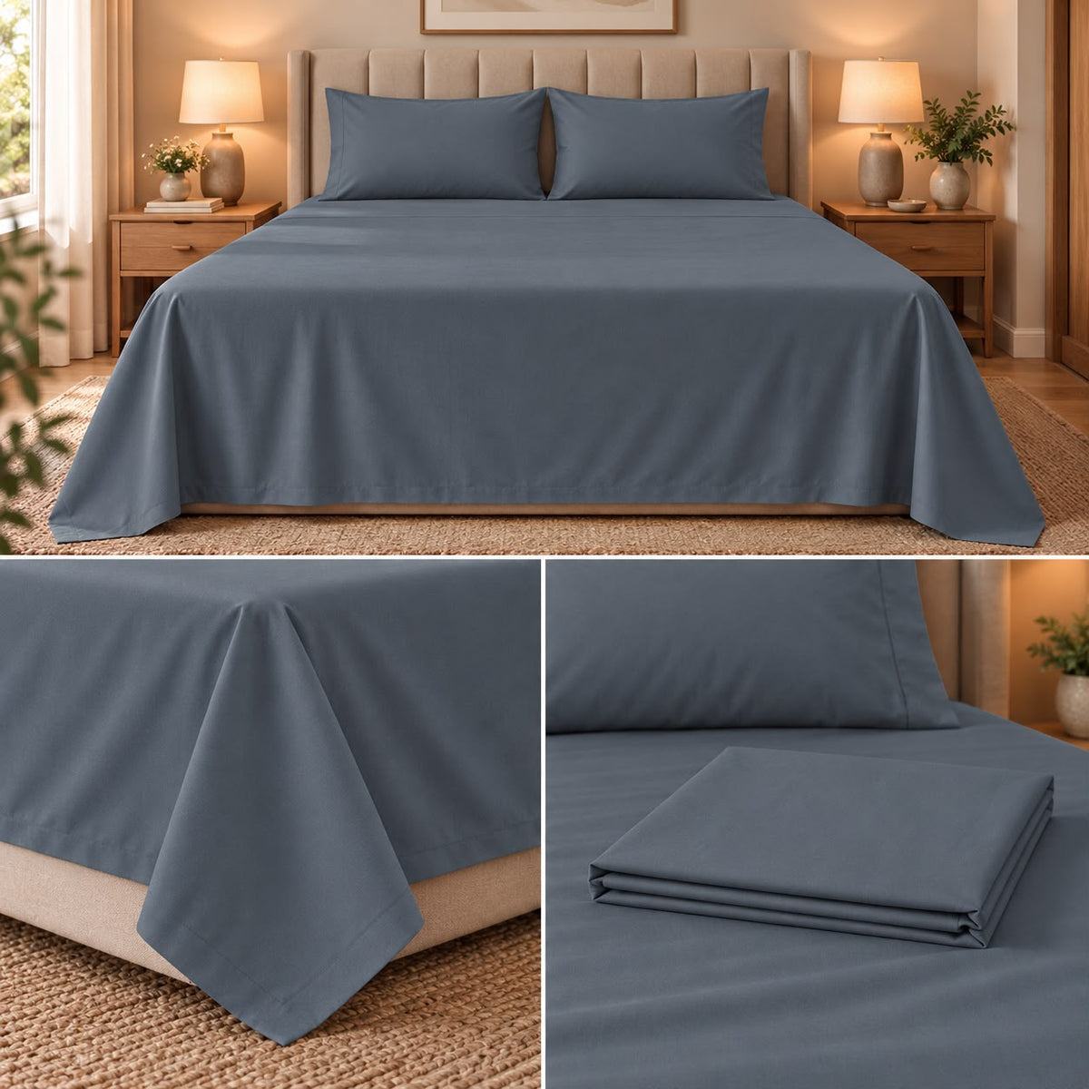 Cloud Pure Luxe 100% Cotton Super King Bedsheet Set – 108 × 108 Inches