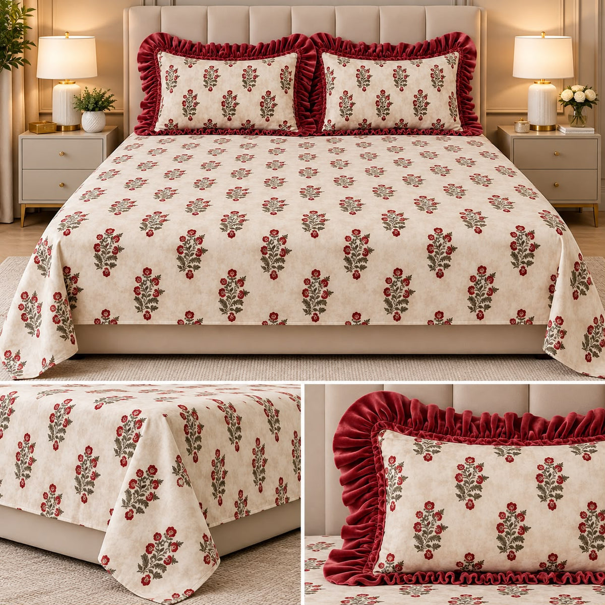 Vintage Bloom Premium Winter Bedsheet Set – 3 Pcs set Product Code ...
