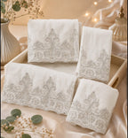 Premium Wedding Towel Set of 4 – Designer Embroidered Bath & Hand Towels | Product Code :- 55B155RKEH