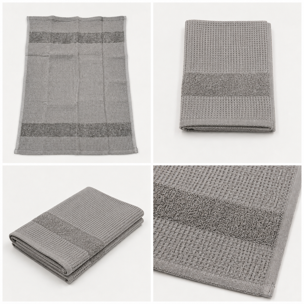 Luxe Waffle Terry Cotton Hand Towel – 40 × 60 CM | Textured Everyday Towel