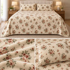 Premium English Garden Floral Winter Bedsheet Set – King Size 3 Pcs | Elegant Cotton Feel Designer Bedsheet