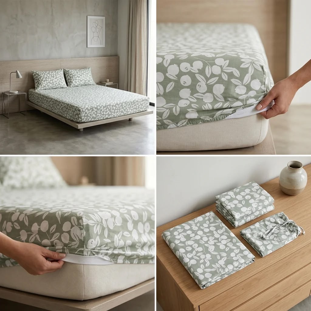 Classical Design Elastic/Fitted Bedsheets Pure Mulmul Cotton 108 BY 108 Inch Product Code :- 55B135RKEH