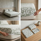 Classical Design Elastic/Fitted Bedsheets Pure Mulmul Cotton 108 BY 108 Inch Product Code :- 55B135RKEH
