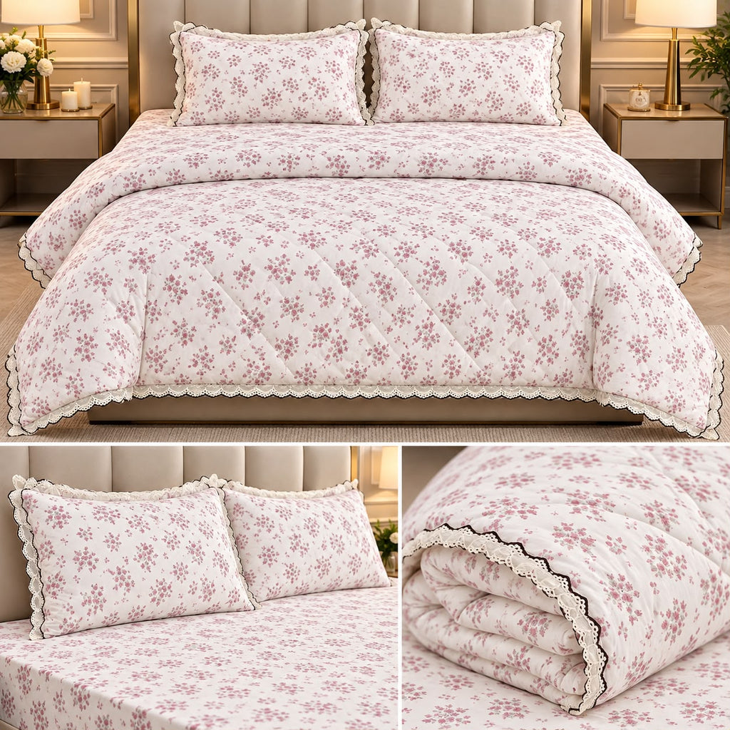 Floral Elegance Luxury Comforter Set – 4 Pcs King Size Product Code :- 55B275RKEH