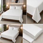 Elegant Self-Design King Size 3 Pcs Bedsheet Set – 108×108 Inches | Product Code :- 55B75RKEH