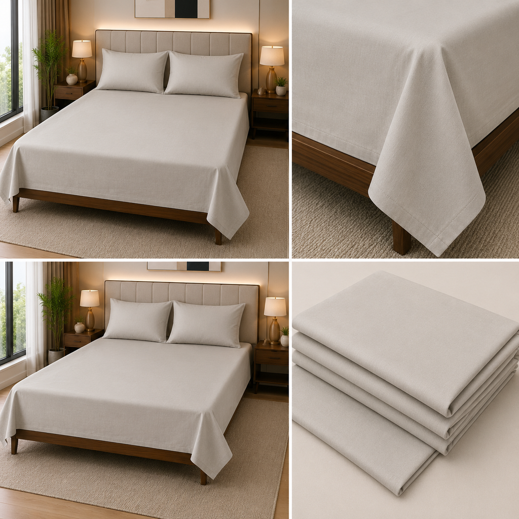 King Size Satin Bedsheet Set – 108×108 Inches | 3 Pcs with 2 Matching Pillow Covers | Product Code :- 55B135RKEH