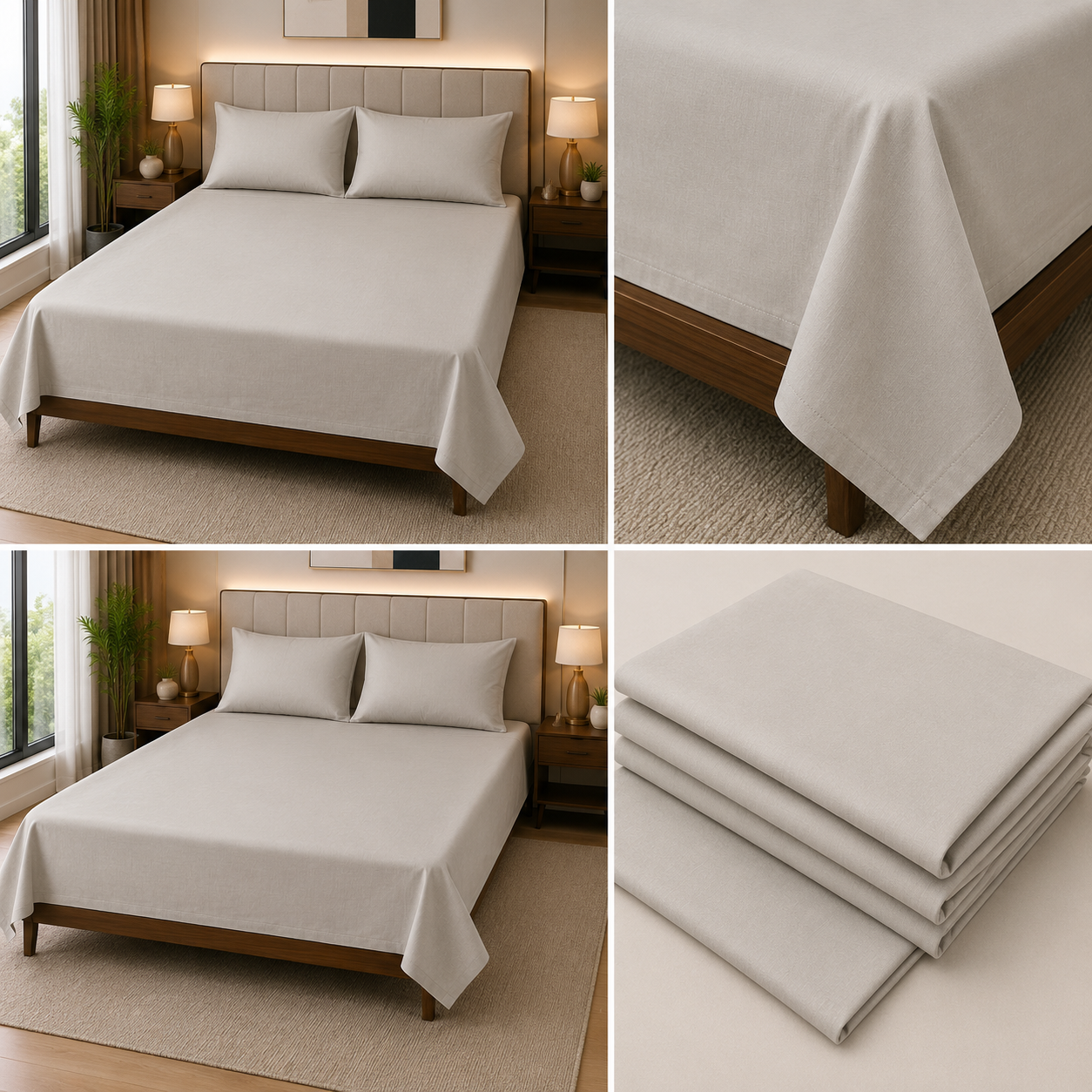 King Size Satin Bedsheet Set – 108×108 Inches | 3 Pcs with 2 Matching Pillow Covers | Product Code :- 55B135RKEH