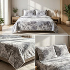 Botanical Floral Winter Bedsheet Set – Ultra Soft & Cozy King Size (3 Pcs)