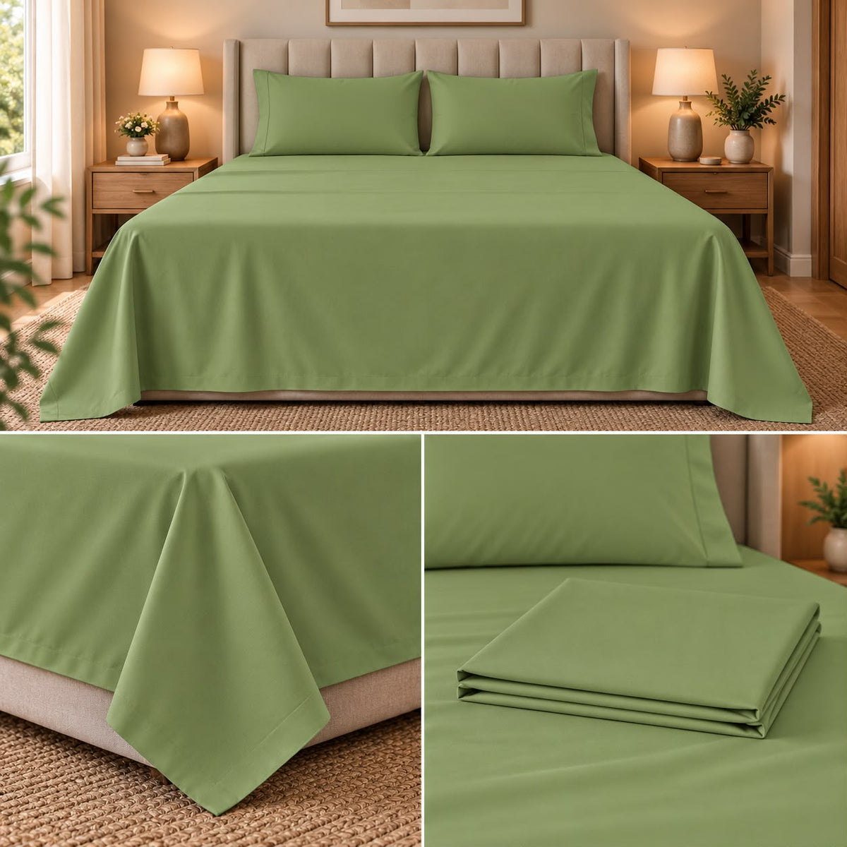 Cloud Pure Luxe 100% Cotton Super King Bedsheet Set – 108 × 108 Inches