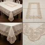 Elegant Floral Embroidered Dining Table Cover – 4 ,6 & 8 Seater