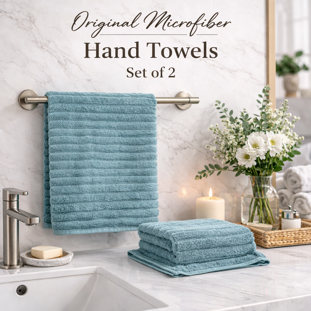 Premium Microfiber Hand Towels – Set of 2 (40 x 60 cm)