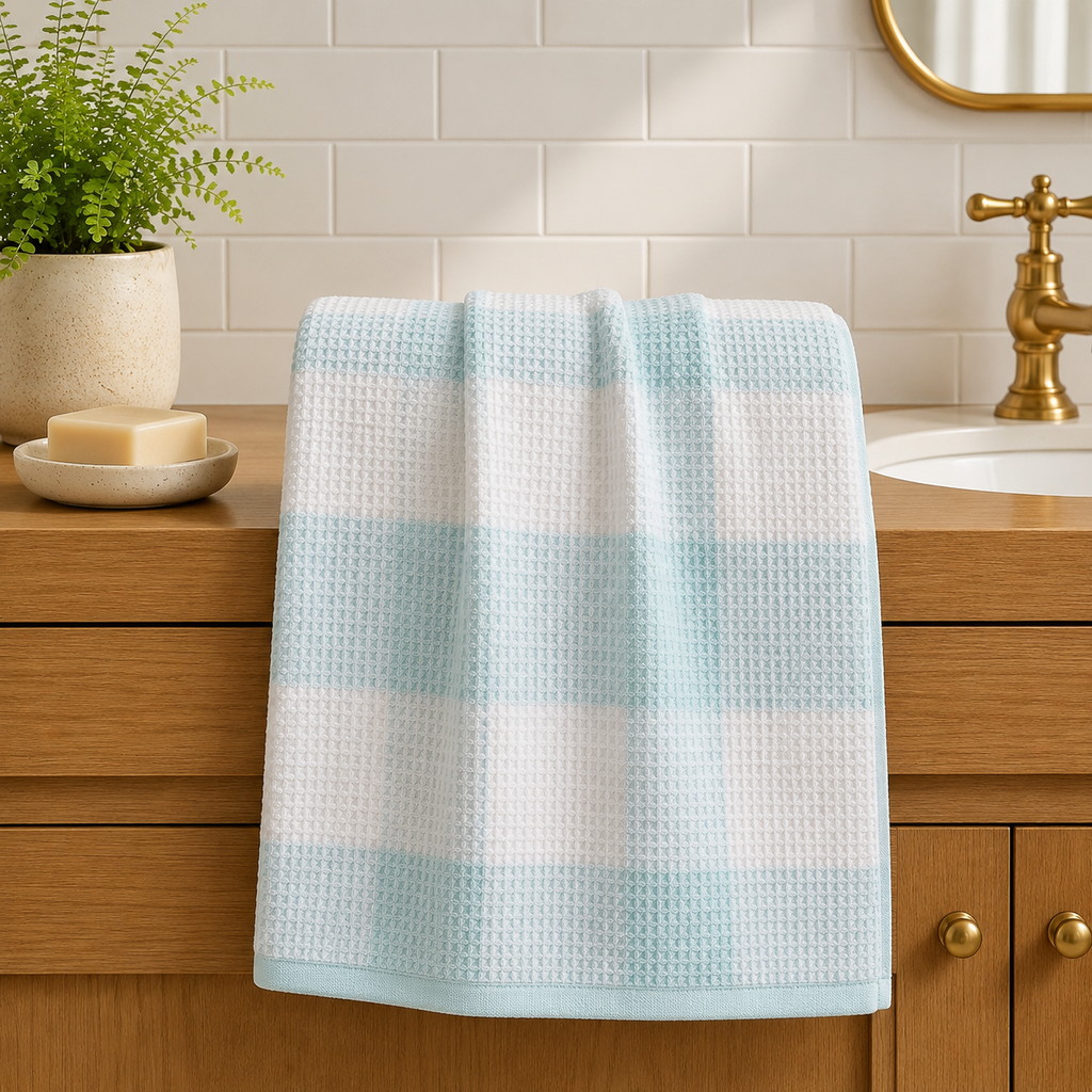 Waffle Cotton Bath Towels – 55 x 28 Inches Product Code :- 55B56RKEH