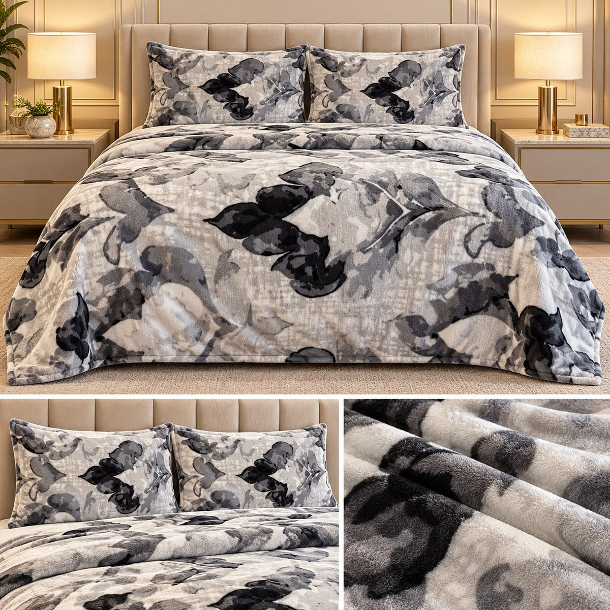 Ultra Soft Velvet Winter Bedsheet Set – Double Bed 3 Pcs