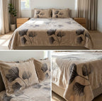 Botanical Floral Winter Bedsheet Set – Ultra Soft & Cozy King Size (3 Pcs)