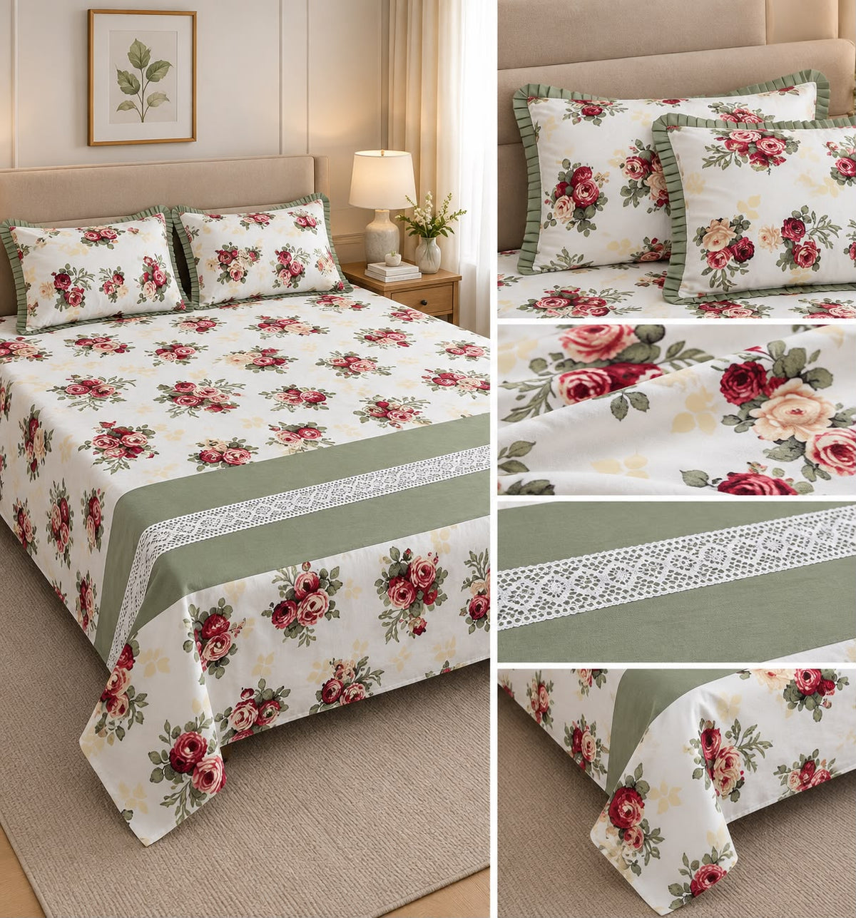 ✨ English King Size Non - Quilted Bedcover– 108 × 108 Inches ✨ Product Code :- 55B199RKEH