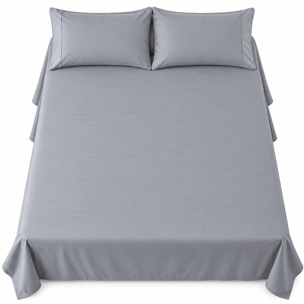 Pure Satin Cotton Plain Fitted Bedsheet – King Size 108×108 Inches | Soft & Smooth Luxury Bedding