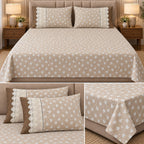 English Meadow Lace Cotton Bedsheet Set – King Size 3 Pcs