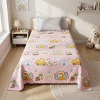 Premium Kids Cartoon Printed Single Bedsheet Set – 100 % Pure Cotton