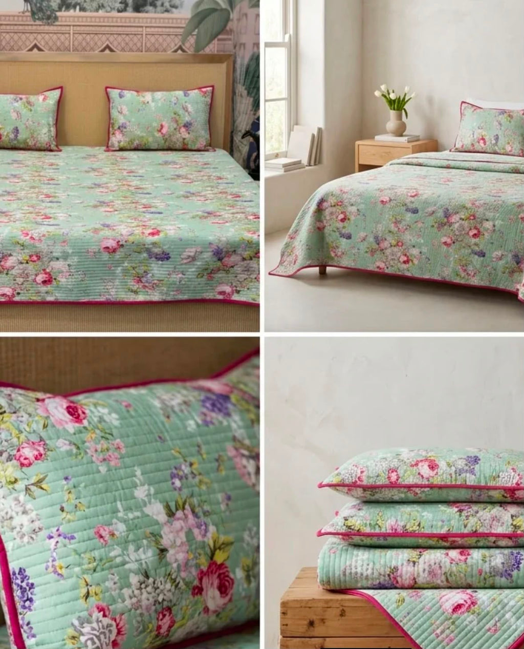 Victorian Reversible Quilted Bedcover – Inspired by Classic British Designs Product Code :- 55B198RKEH
