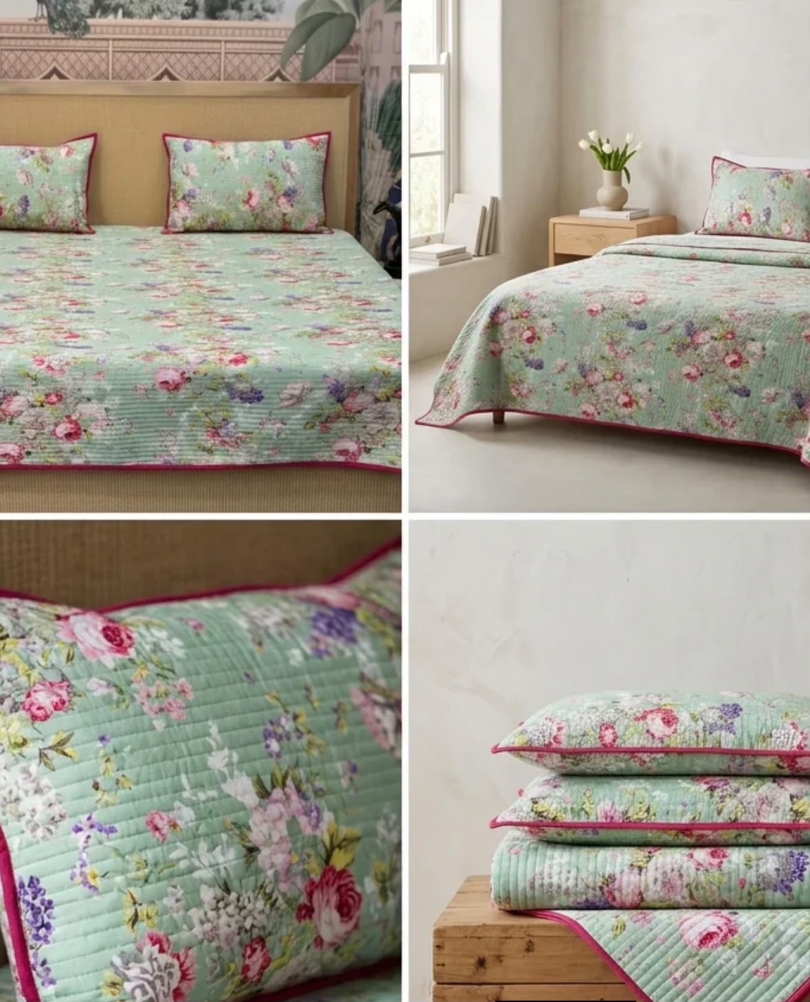 Victorian Reversible Quilted Bedcover – Inspired by Classic British Designs Product Code :- 55B198RKEH