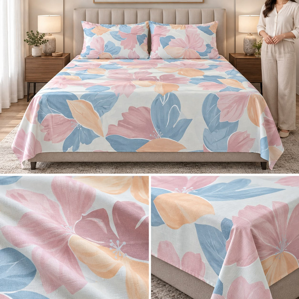 Signature Elegance Luxury Designer Printed Bedsheet Set – Super Jumbo King Size 122 x 122 Inch