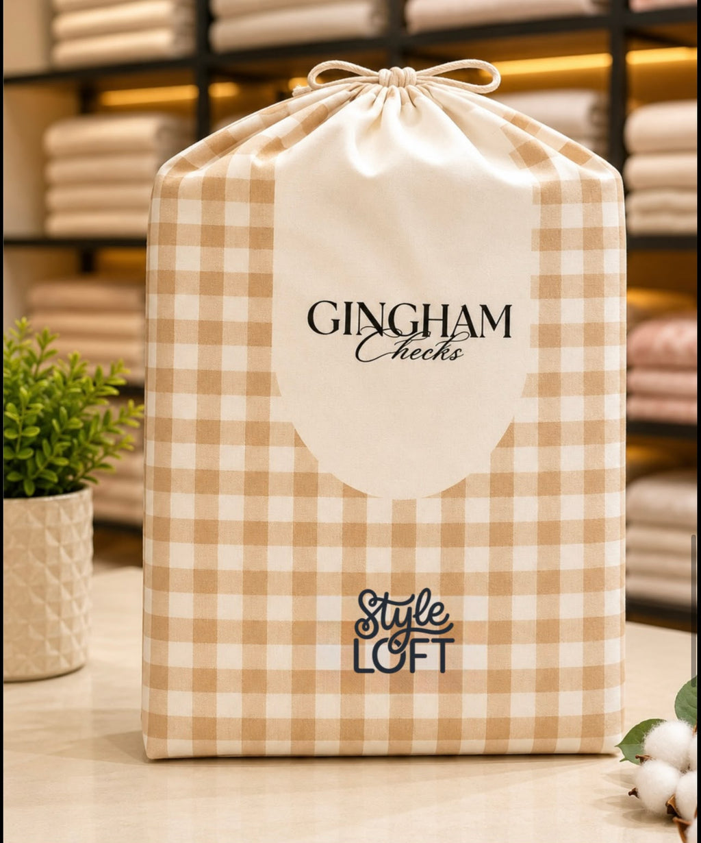 English Gingham Checks Bedsheet | King Size