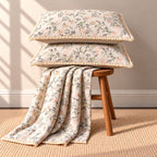 Vintage English Garden Floral Bedsheet Set with Elegant Lace Pillow Covers – 3 Pcs