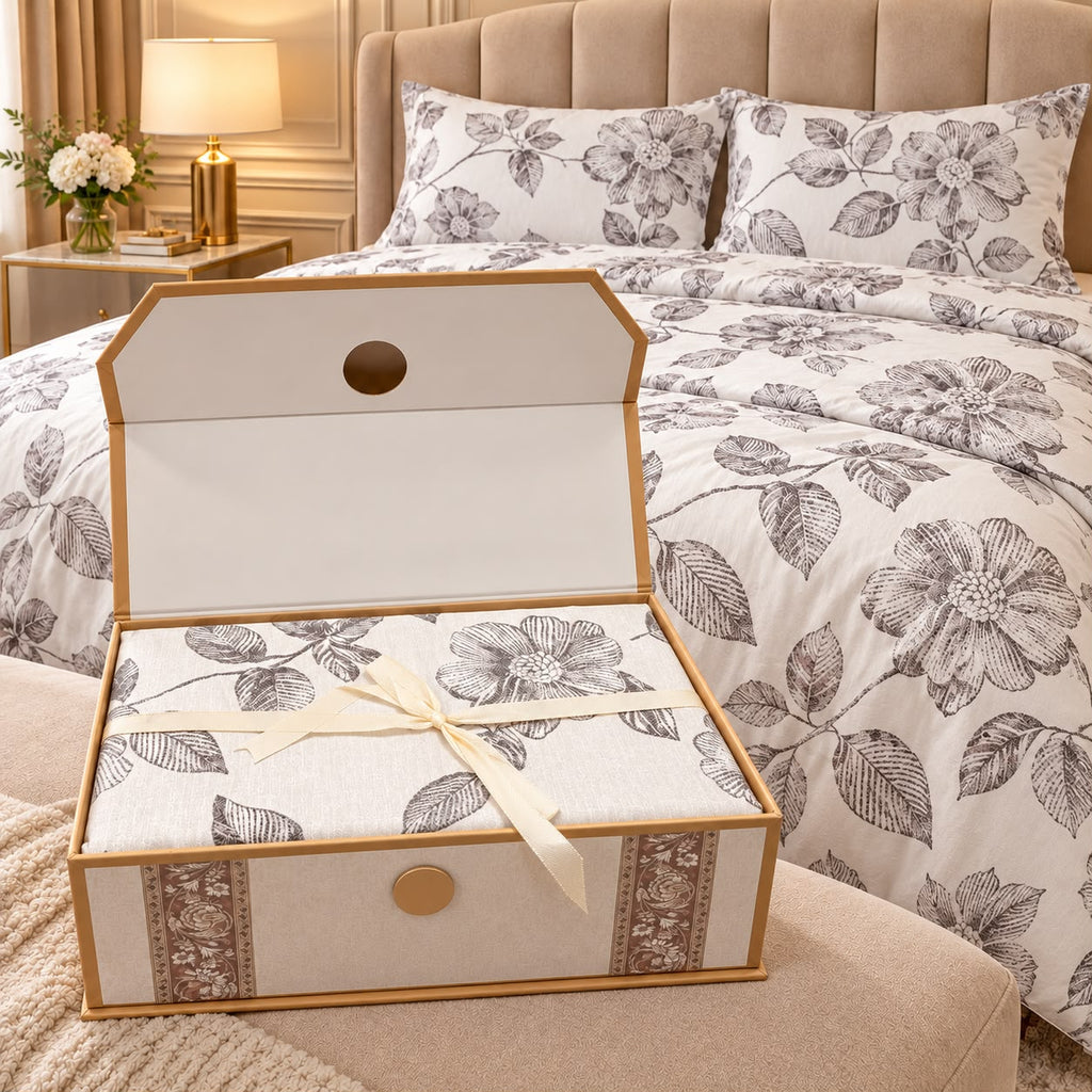 Premium Elia Luxury Bedsheet Gift Box – 3 Piece King Size Bedsheet Set