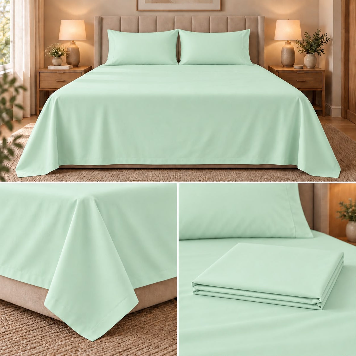 Cloud Pure Luxe 100% Cotton Super King Bedsheet Set – 108 × 108 Inches