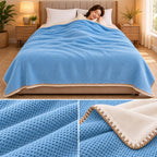 Luxury Japanese Dual-Layer Waffle Texture Blanket – Double Bed